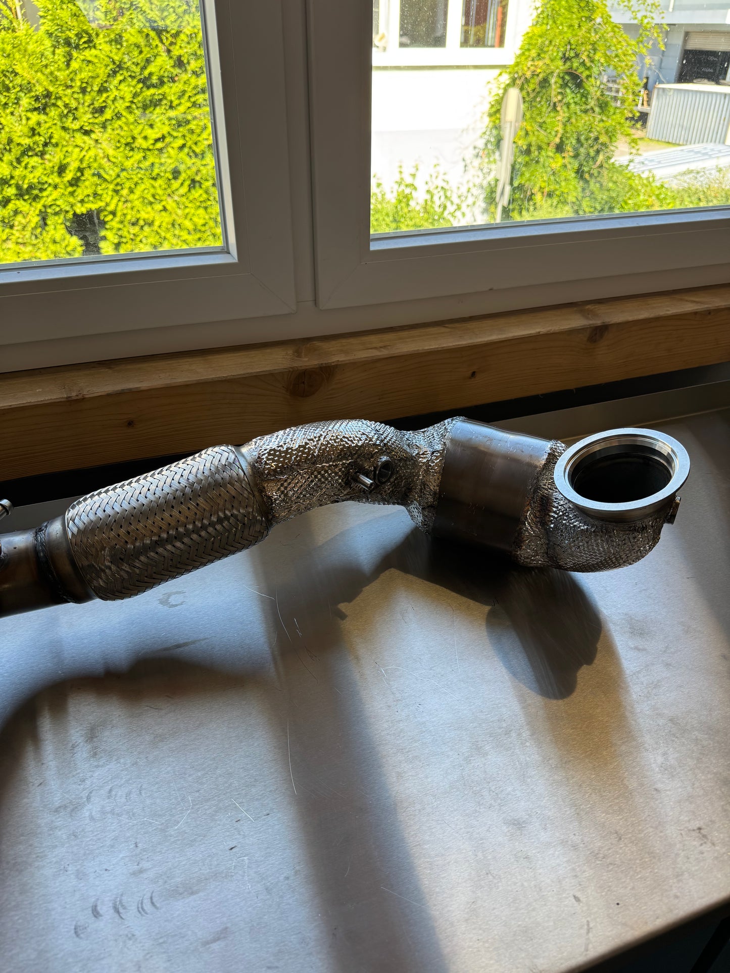 HJS Edelstahl Ø76mm Downpipe mit Kat und OPF Super-Sound-Version VW Golf 8 R OPF