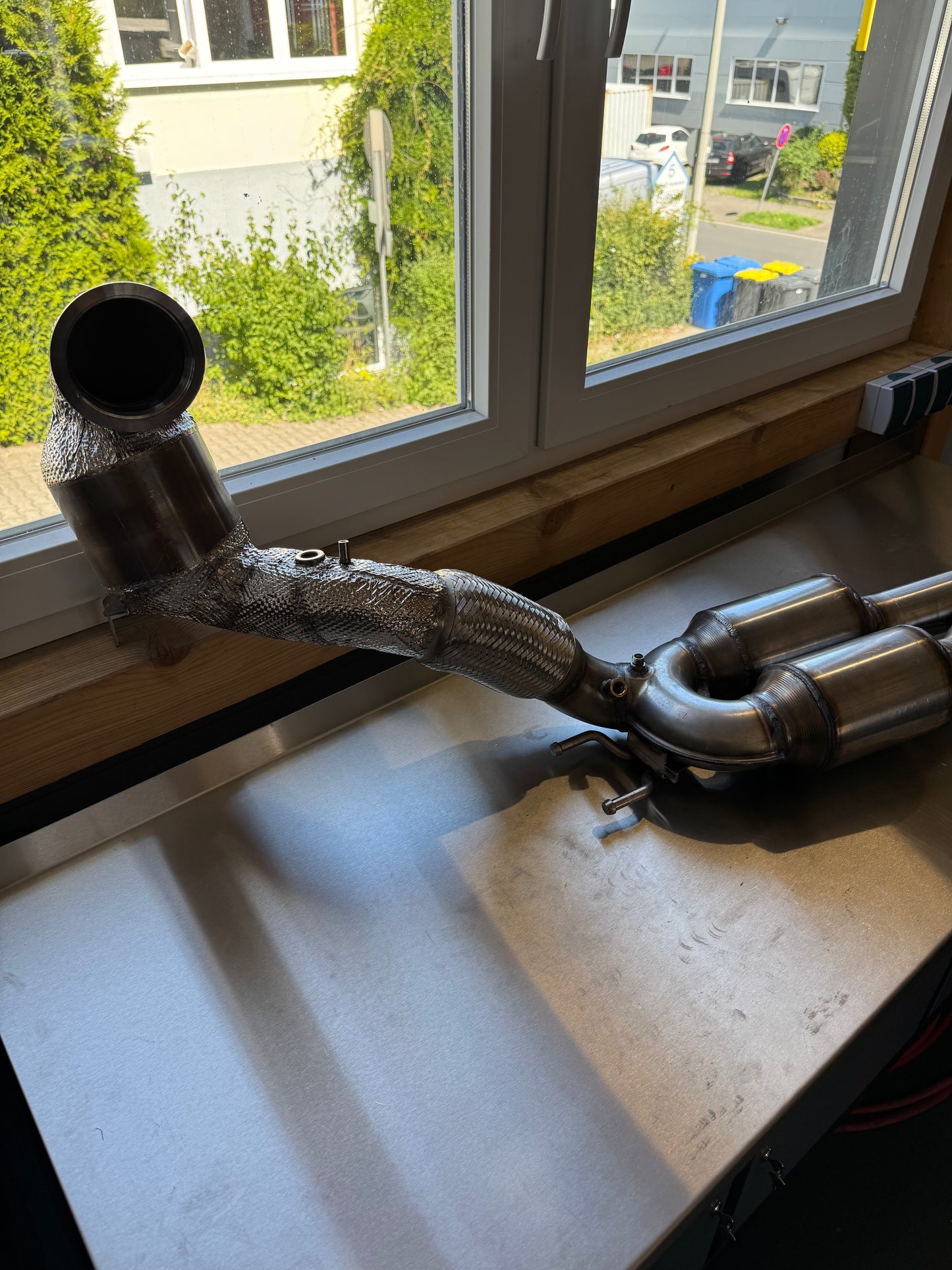 HJS Edelstahl Ø76mm Downpipe mit Kat und OPF Super-Sound-Version VW Golf 8 R OPF