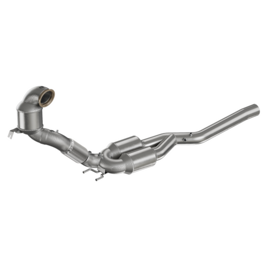 HJS Edelstahl Ø76mm Downpipe mit Kat und OPF Super-Sound-Version VW Golf 8 R OPF